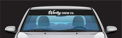 Worthy Crew Co Classic Printed Upper windshield banner black and white 